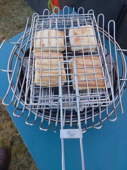 Folding Stainless Steel Braai Grid 250 x 250 mm